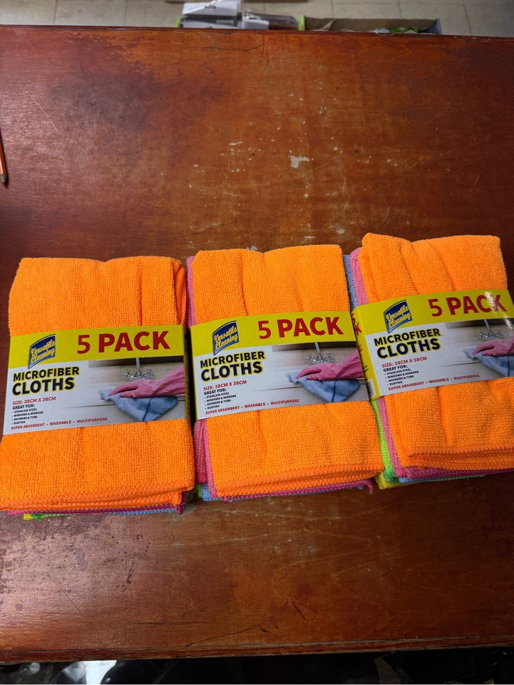 15 Pcs Microfiber Cleaning Cloths Multi-Color （3 pack）